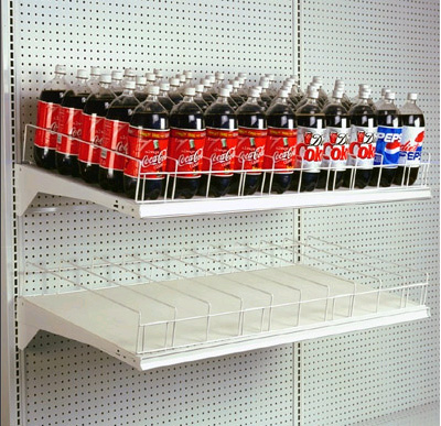 Gravity Feed Soda Bottle Shelves